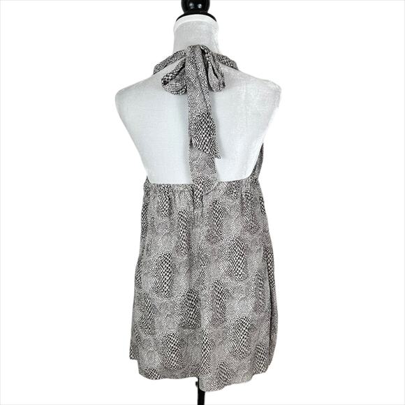 NWT Anthropologie Drew Silk Python Print Drape Front Halter Tunic Top Size XS - Picture 2 of 10
